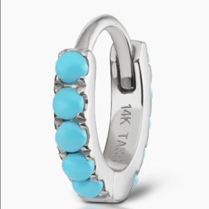 Maria tash Turquoise Eternity Hoop Earring 4.5 mm